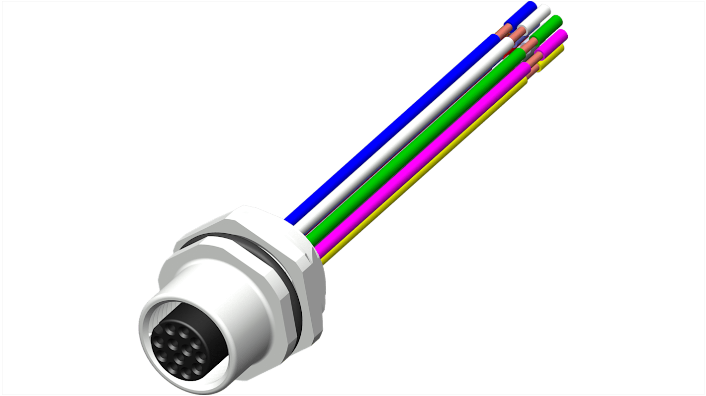 Cavo sensore/attuatore RS PRO 12 cond. M12 Femmina / Senza terminazione, L. 500mm