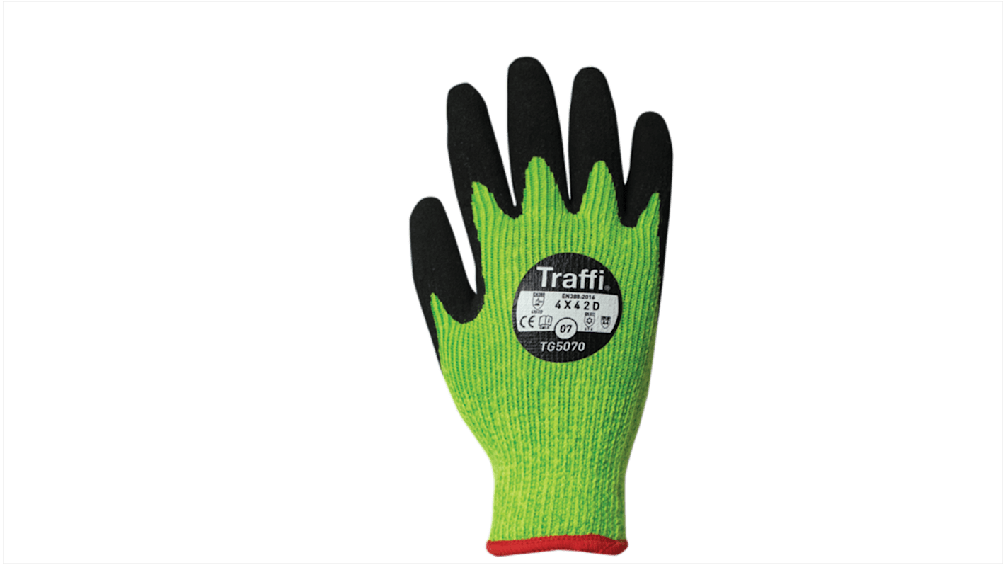 TG507007 Traffi Green Natural Rubber Latex Nylon Cut Resistant Cut