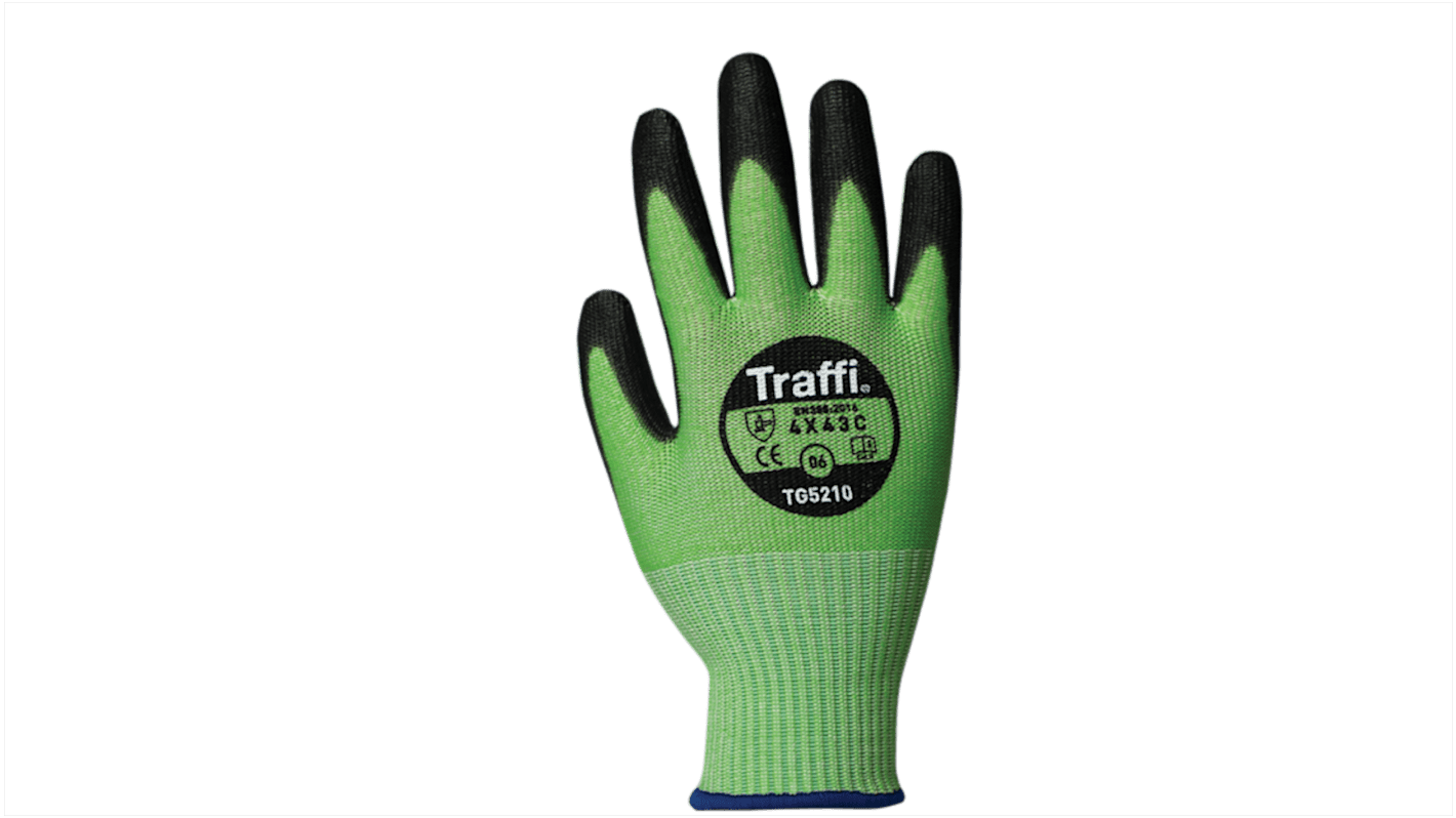 TG521009 Traffi Green Cut Resistant Cut Resistant Gloves, Size 9