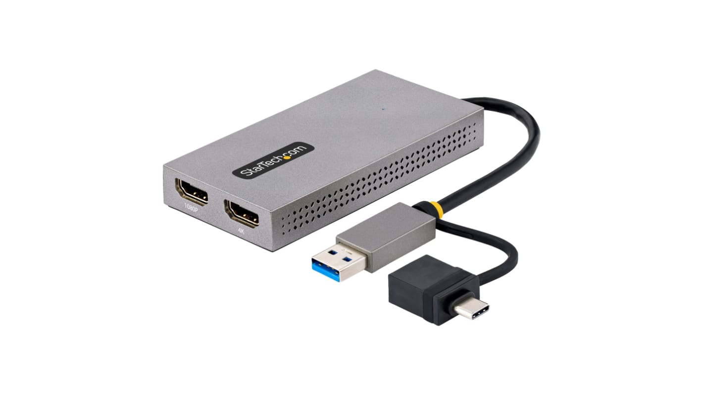 USB to Dual HDMI Adapter, 4K30Hz + 1080p