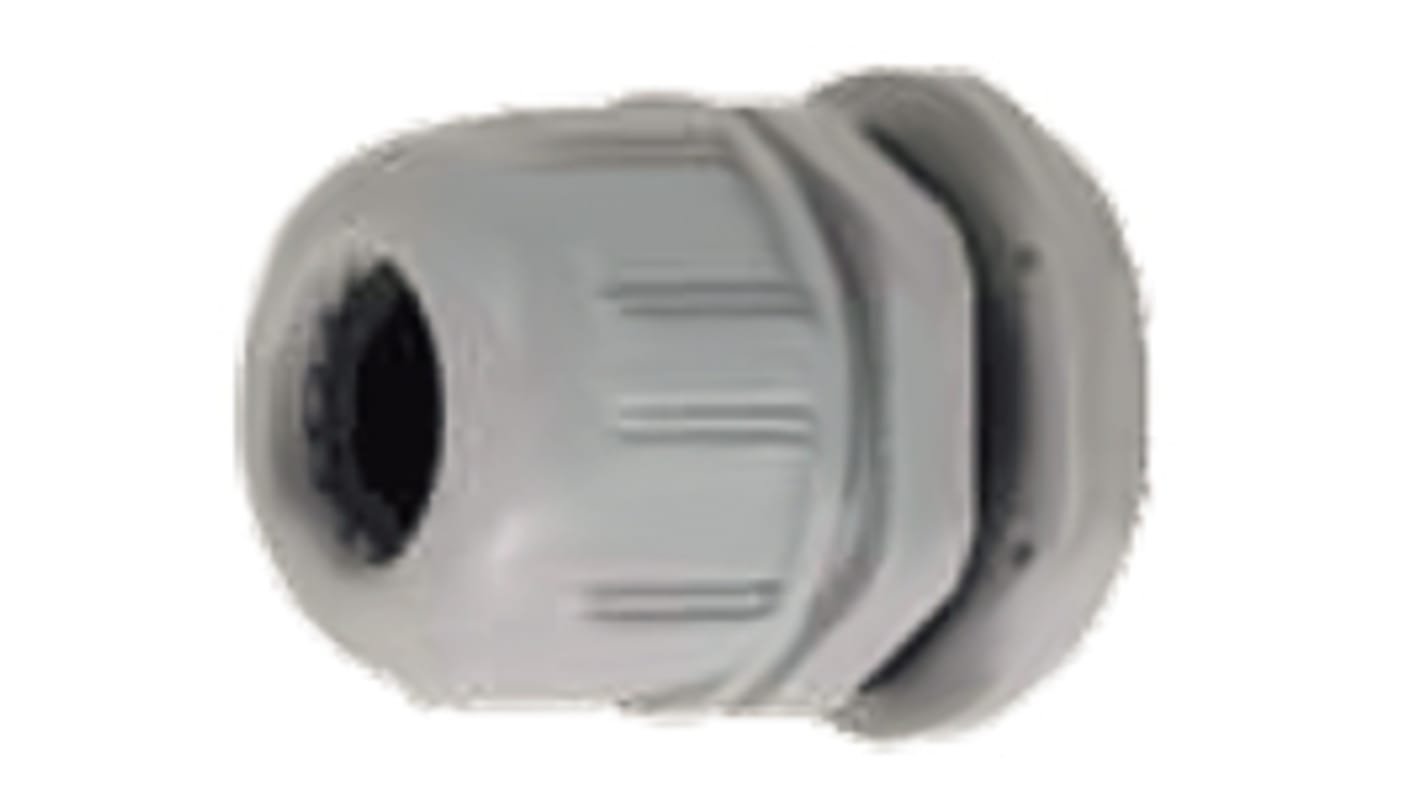 Molex 93600 Series Grey Nylon Cable Gland, M12 Thread, 3mm Min, 6.5mm Max, IP68