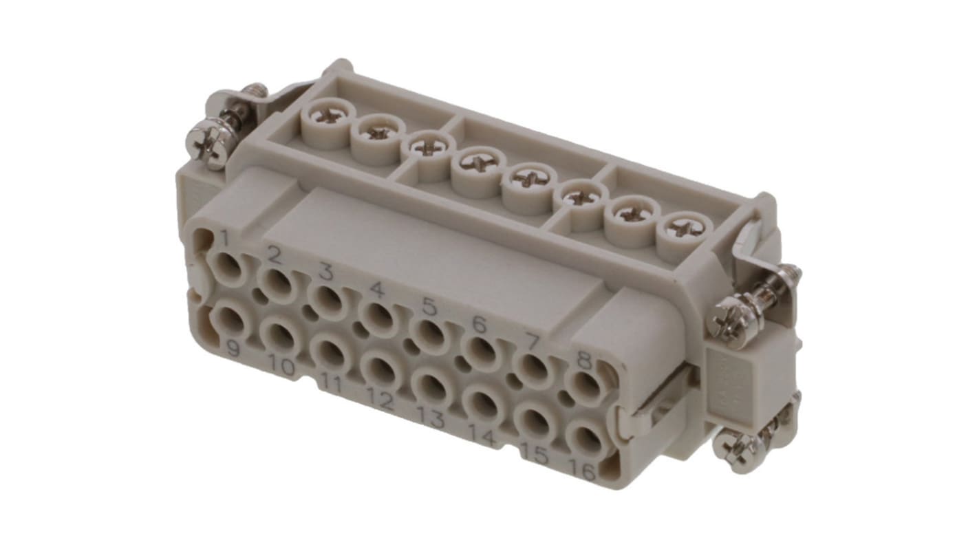 Molex 93601 Robustes Power Steckverbinder-Modul, 16-polig 16A Buchse, Schraubklemmen-Einsatz für Elektronische Maschinen