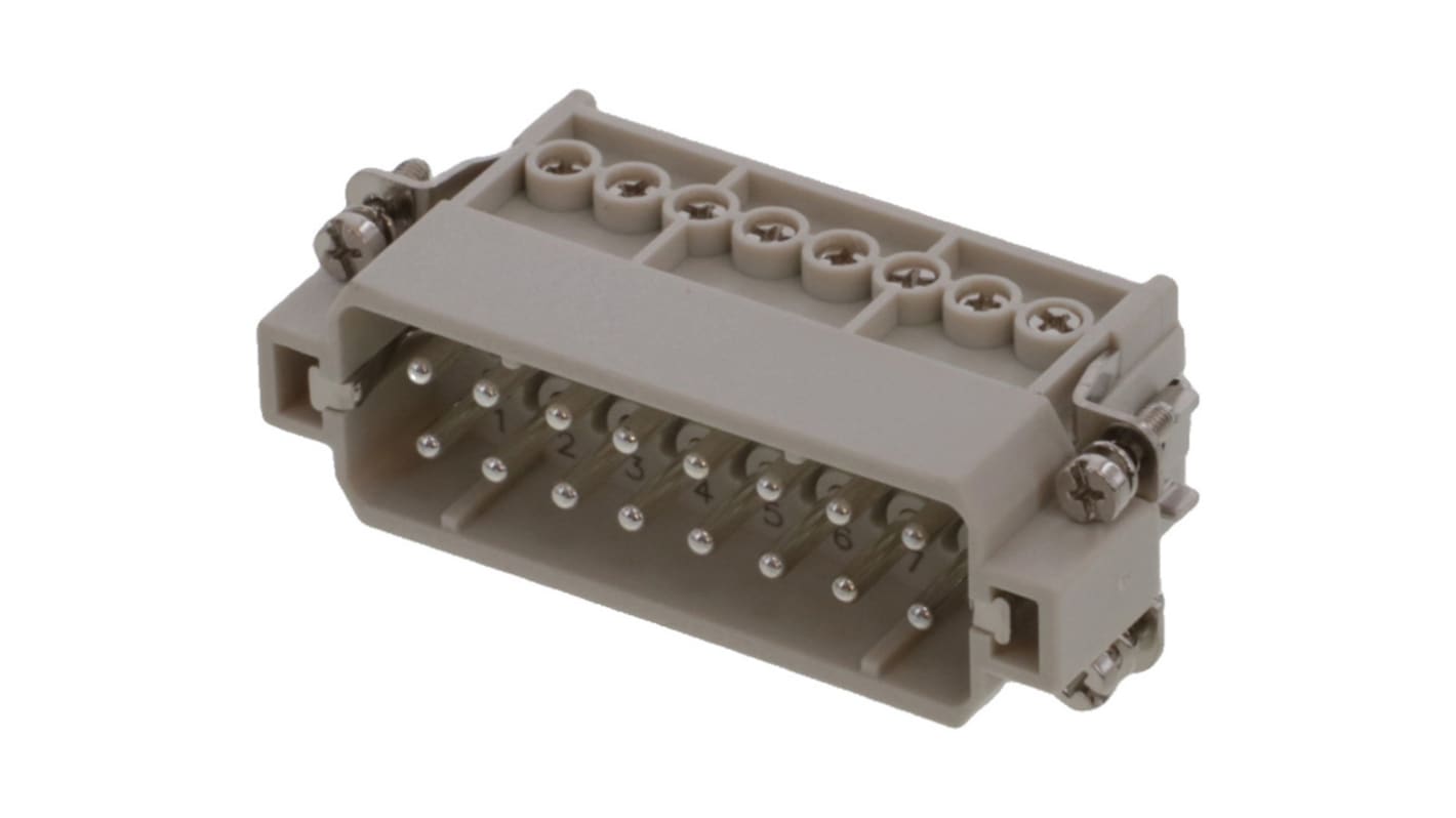 Molex 93601 Heavy duty strømkonnektor modul, 16 polet, 16A, Han