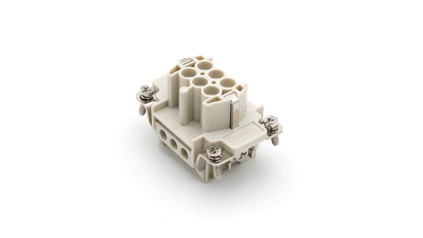 Molex 93601 Robustes Power Steckverbinder-Modul, 6-polig 16A Buchse, Schraubklemmen-Einsatz für Elektronische Maschinen