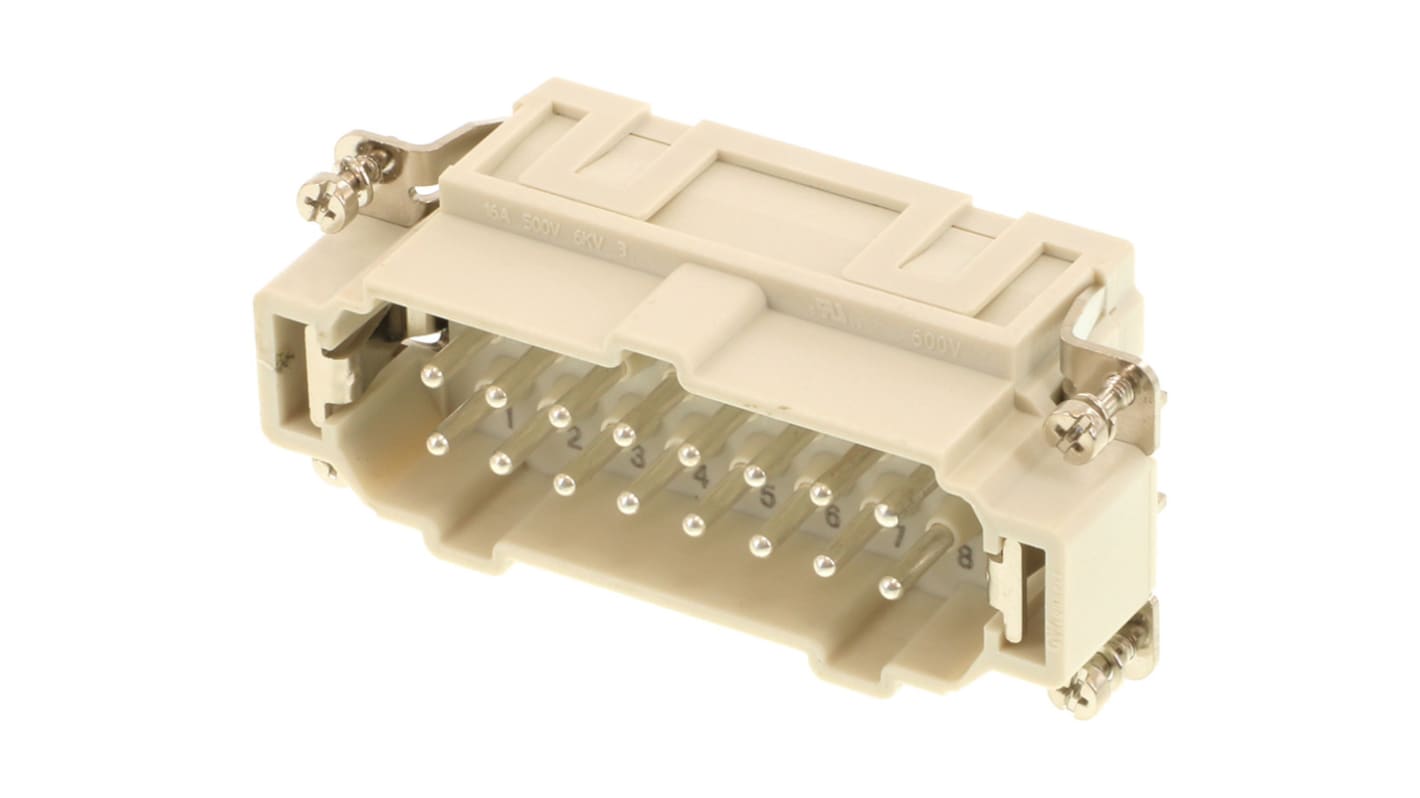 Molex 93601 Robustes Power Steckverbinder-Modul, 16-polig 16A Stecker, Steckklemmeinsatz für Elektronische Maschinen
