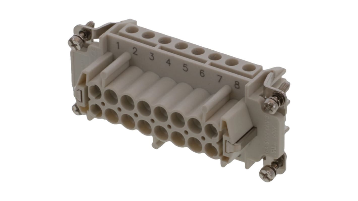 Molex Heavy Duty Power Connector Module, 16A, Female, 93601 Series, 16 Contacts