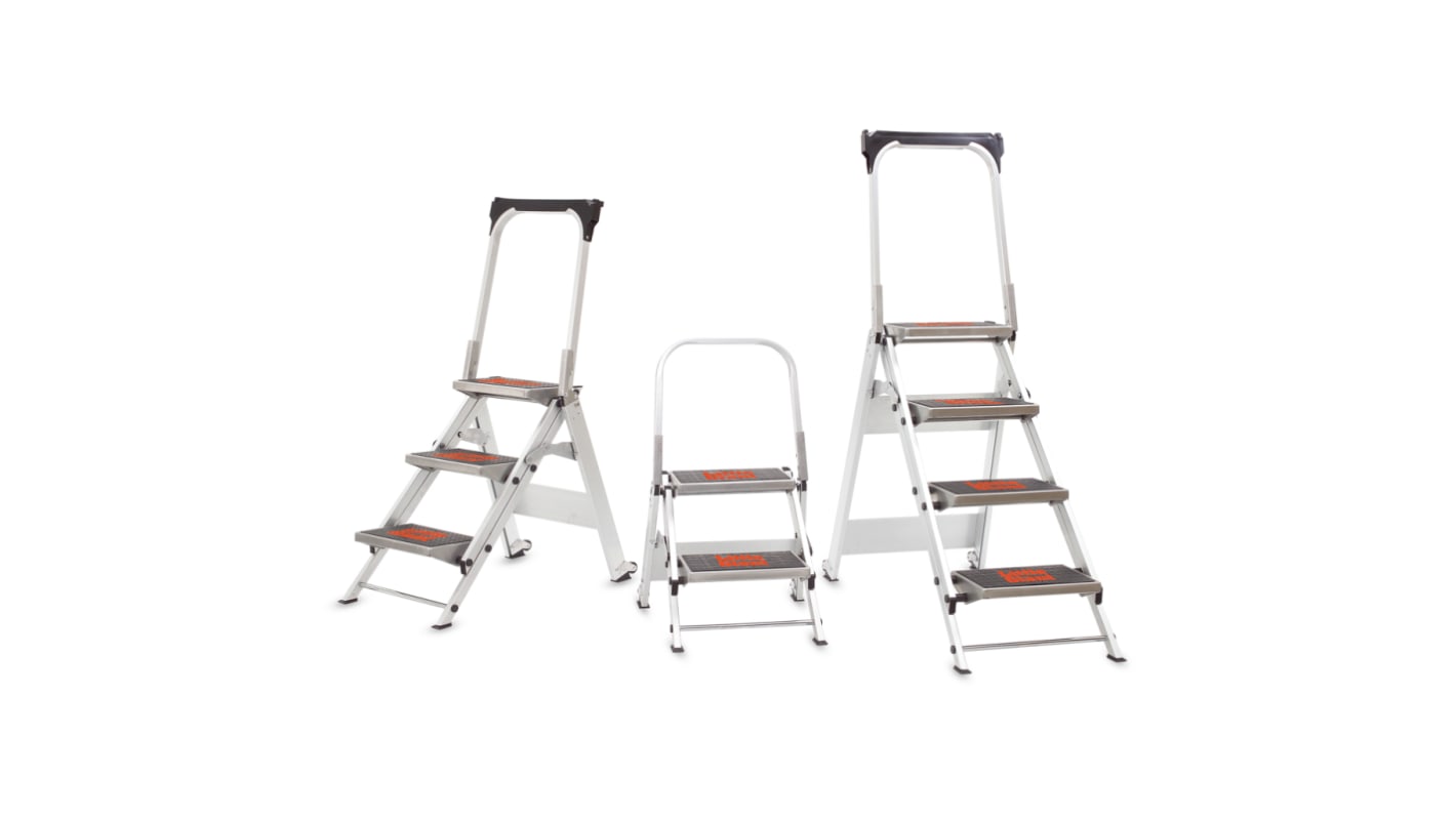 Tornado 2 Tread Aluminium Steps 0.46m Platform Height, Aluminium Zinc