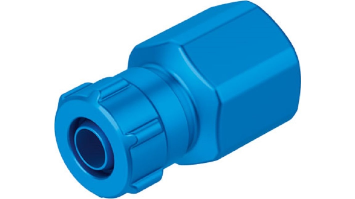 Festo ACK Series Straight Fitting, G 1/8 Female to Push In 8 mm, Threaded-to-Tube Connection Style, 7842