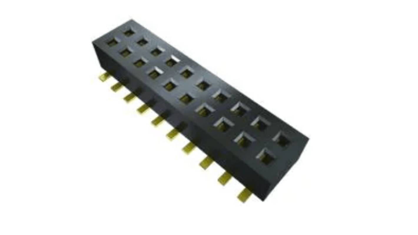 Conector hembra para PCB Samtec serie CLP, de 28 vías en 2 filas, paso 1.27mm