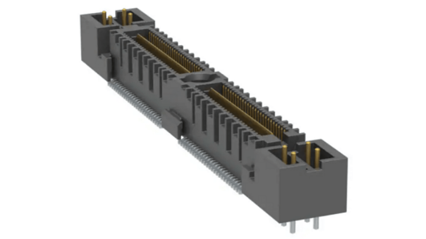 Samtec QMS Series Surface Mount PCB Header, 104 Contact(s), 0.635mm Pitch, 2 Row(s), Shrouded