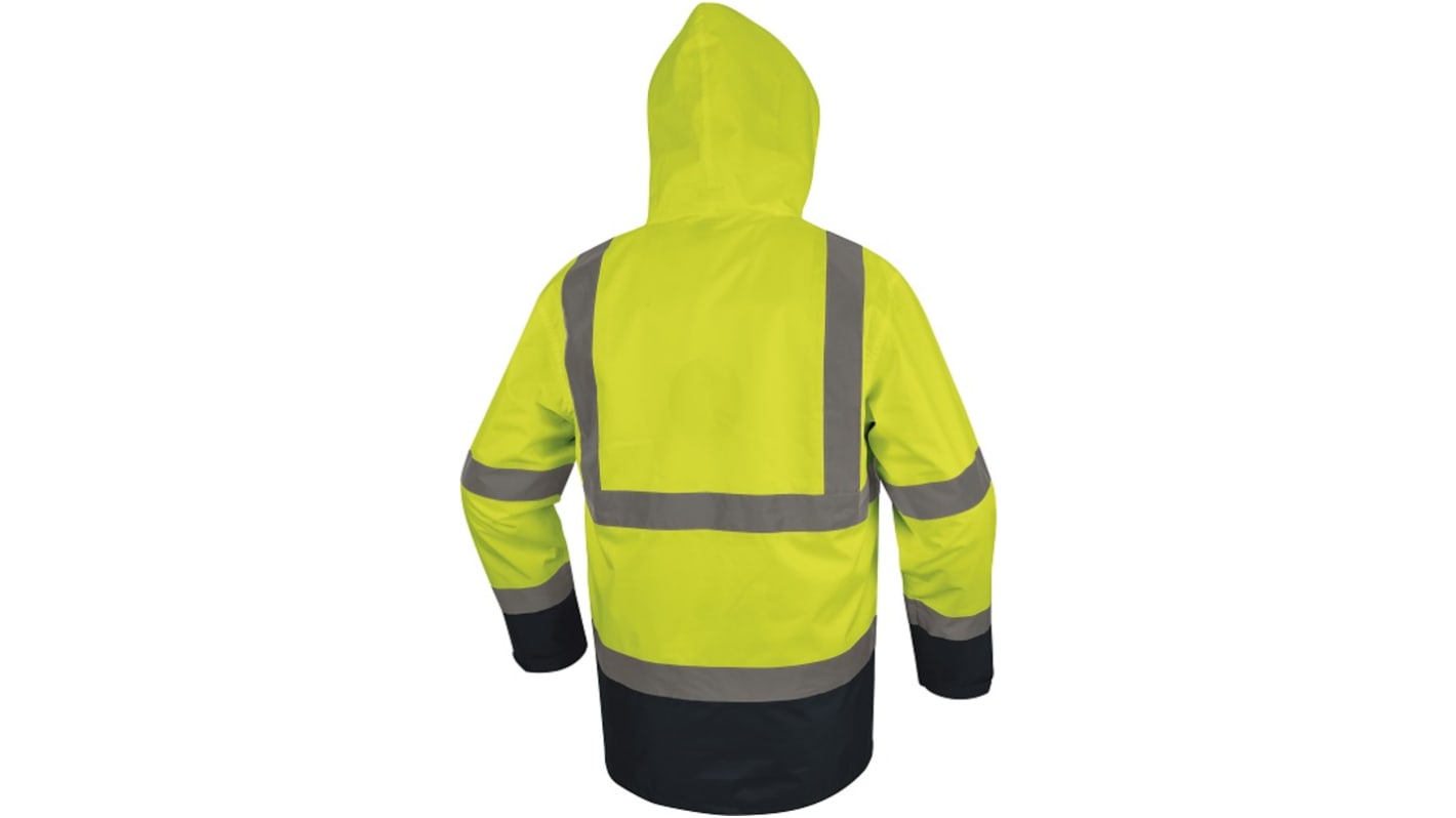 Chaqueta alta visibilidad Unisex Delta Plus de color Amarillo-azul marino fluorescente, talla L Cálido, impermeable