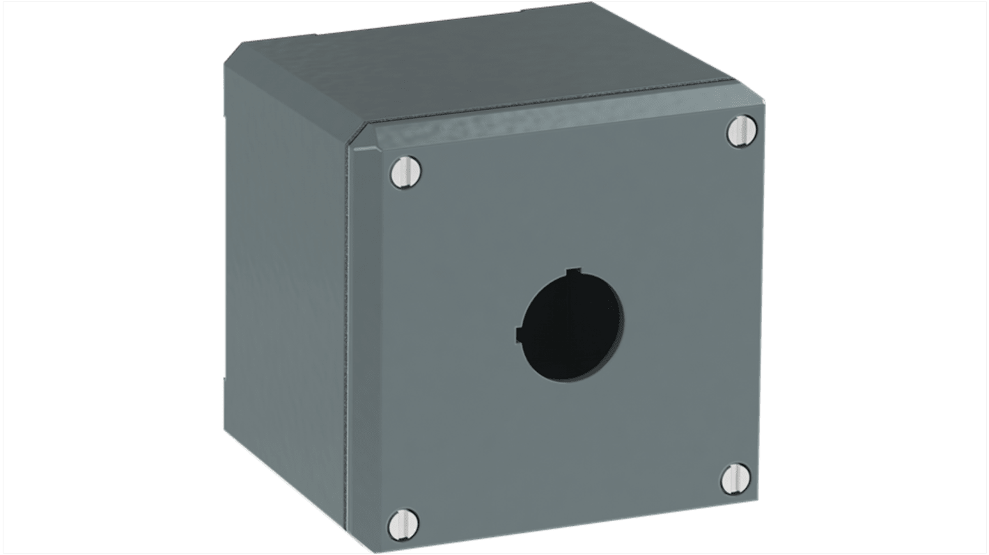 Grey Aluminium Modular Metal Push Button Enclosure - 1 Hole