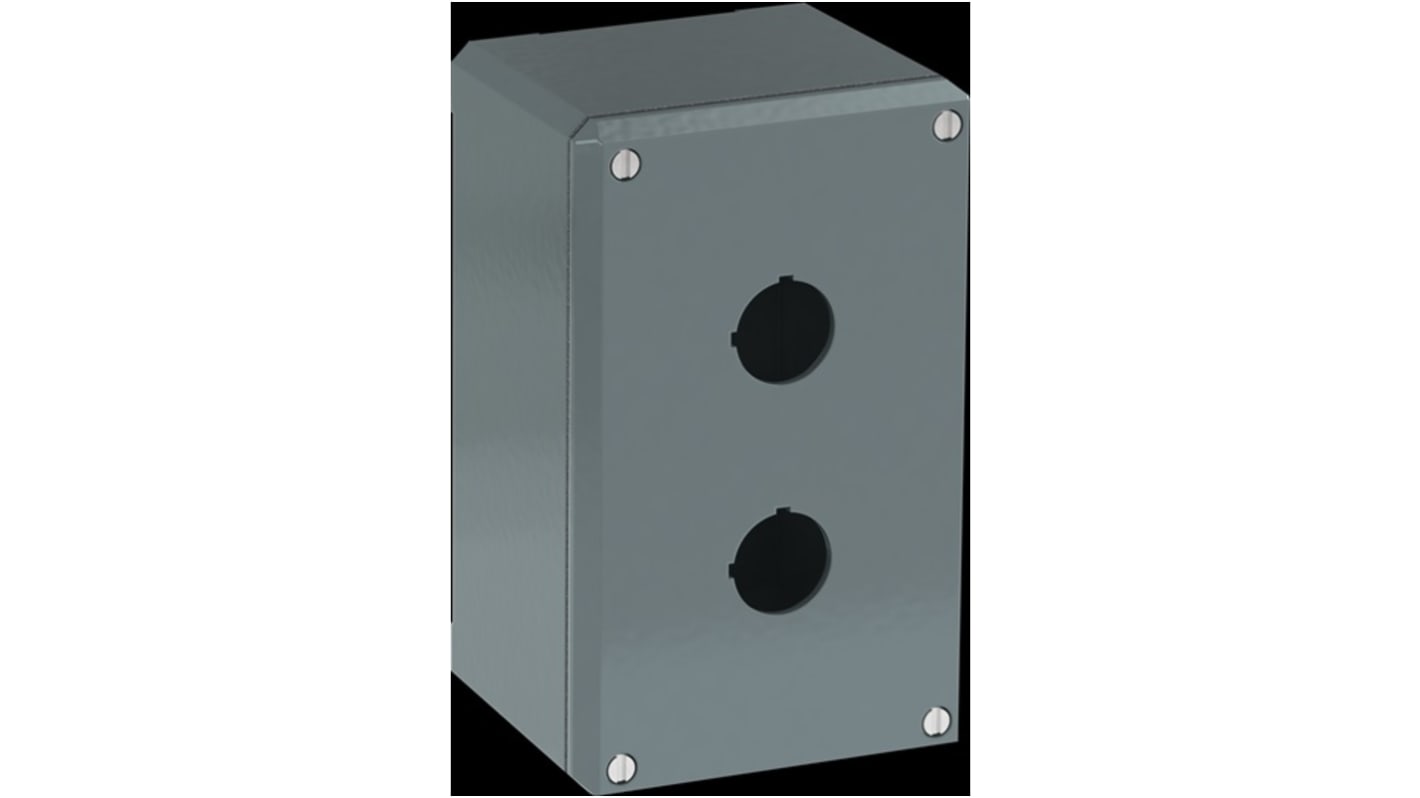 Grey Aluminium Modular Metal Push Button Enclosure - 2 Hole