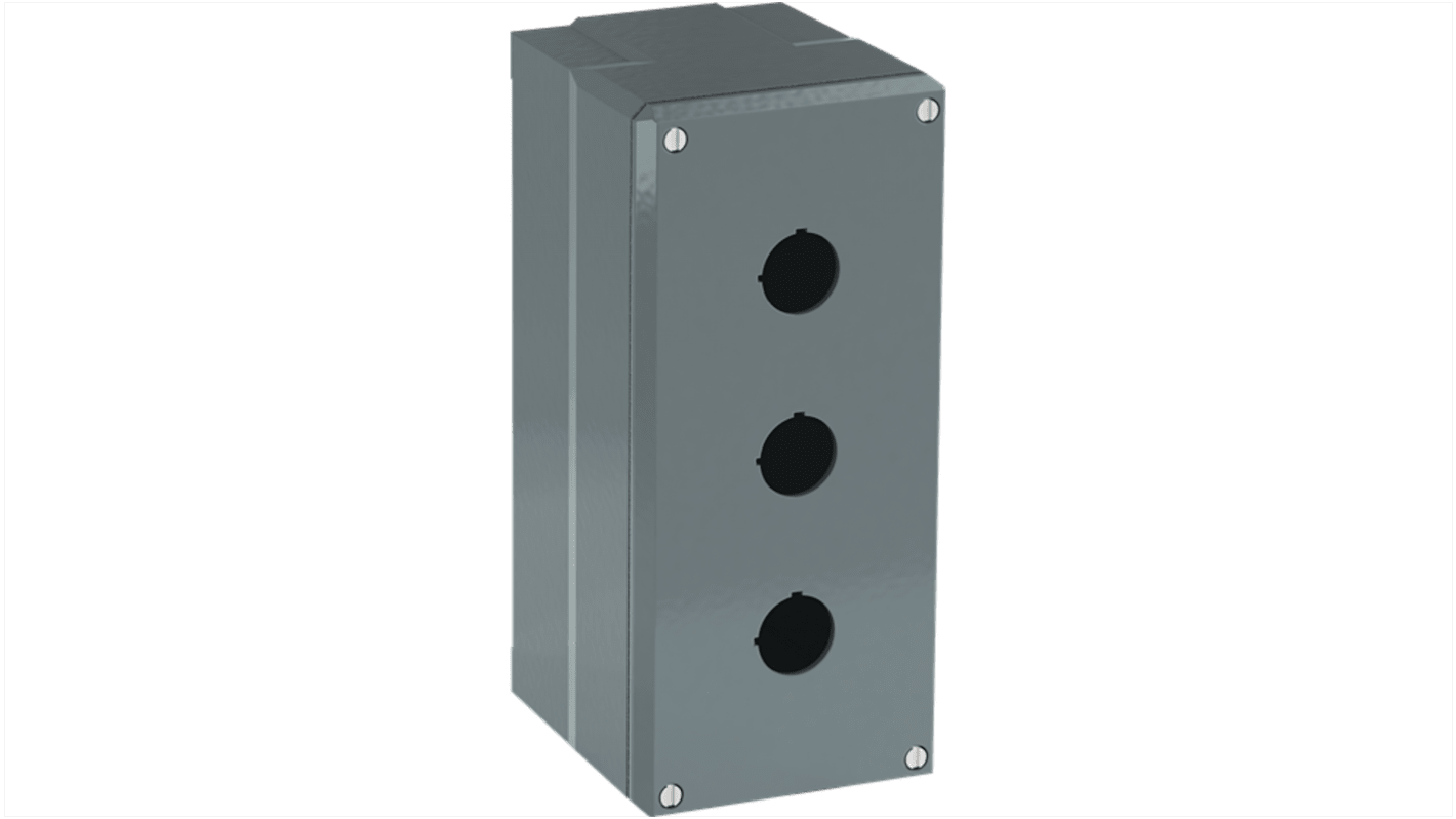ABB Grey Aluminium Modular Metal Push Button Enclosure - 3 Hole