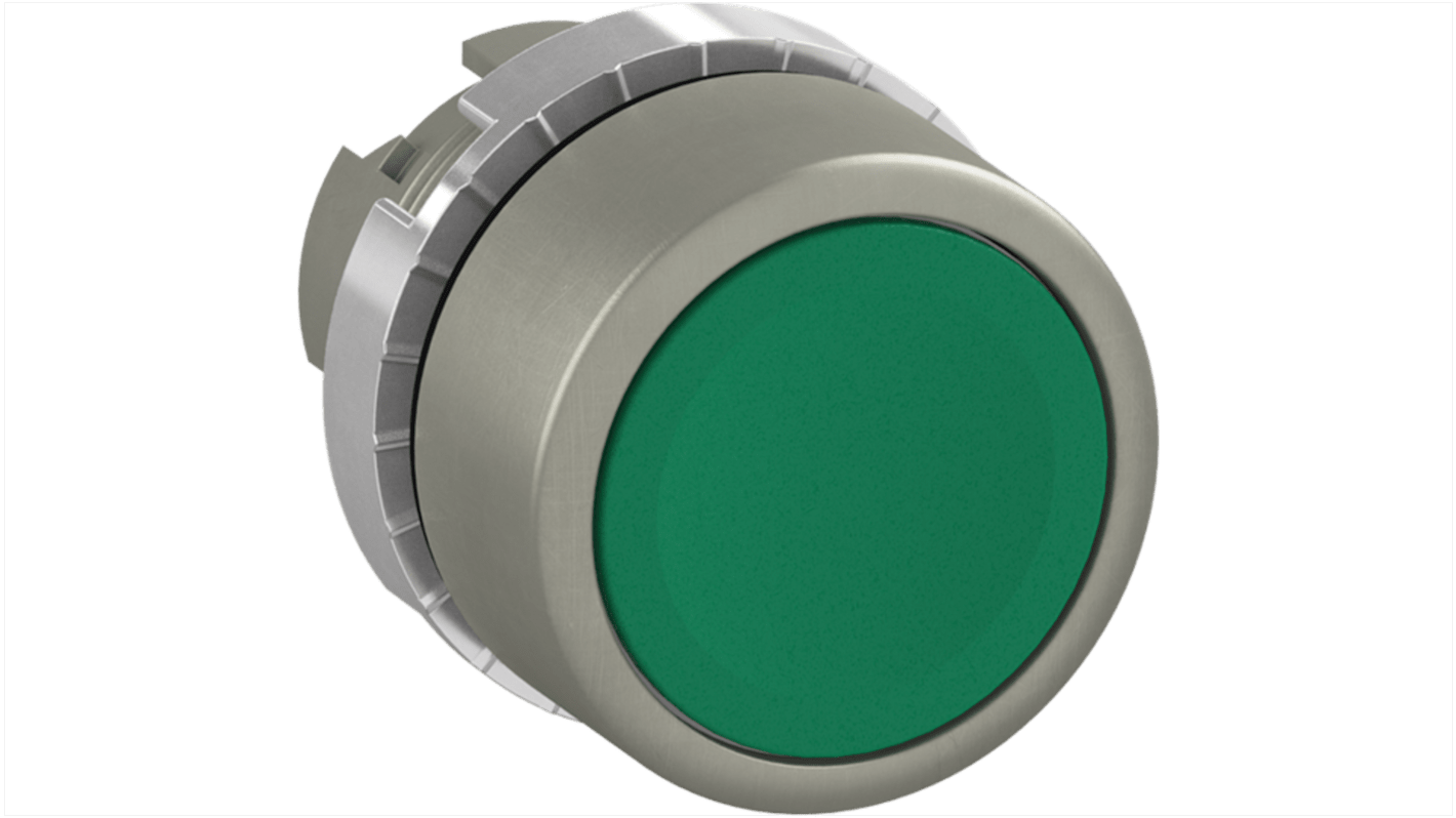 Pulsador ABB serie 1SFA1, de color Verde, Redondo, Momentáneo