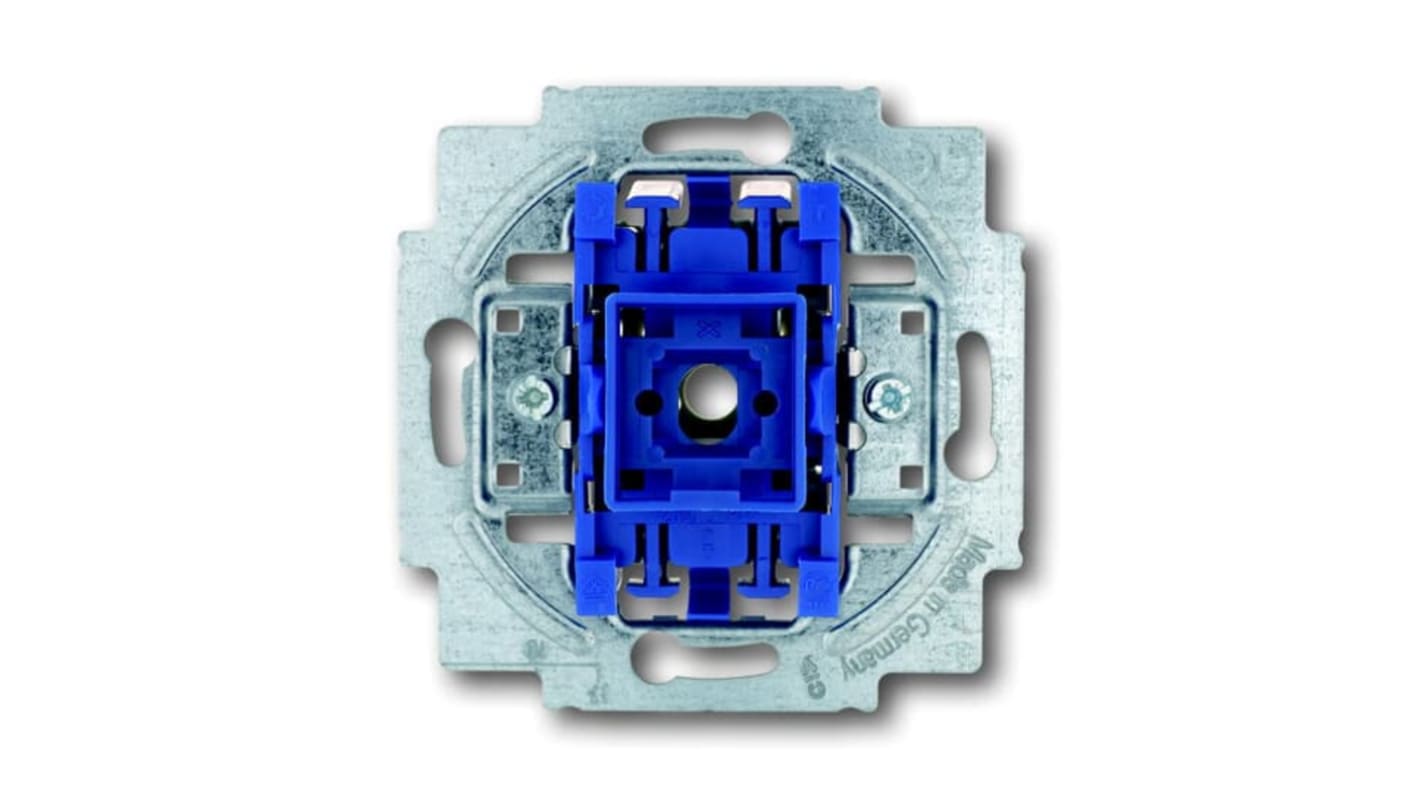 Nyomógomb szerkezet 2 utas 1 aljzatos rögzítés: Öblítés, Kék, Matt felületű, IP20, Műanyag, 2CKA001413A sorozat