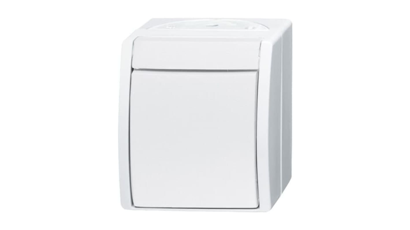 2CKA001085A1628 | ABB White Rocker Light Switch, 2 Way, 1 Gang ...