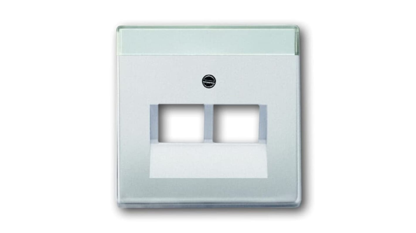 ABB White 2 Gang Metal RJ45 Cover Plate