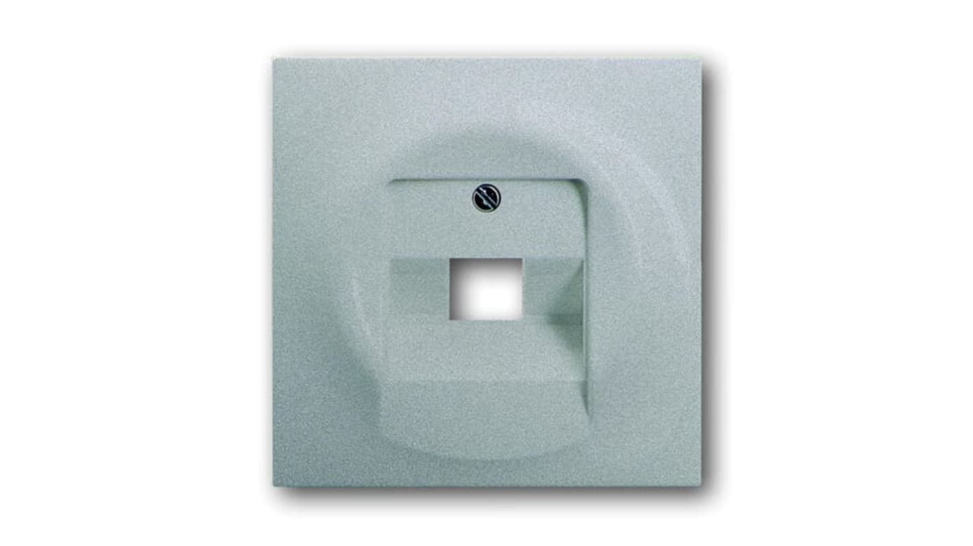 ABB Silver 1 Gang Plastic RJ45 Cover Plate