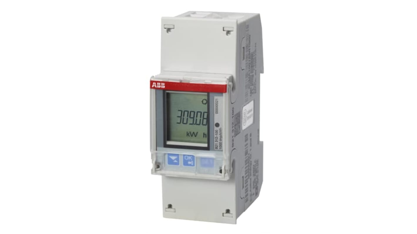 ABB Energiamérő LCD, 6-számjegyes, egyfázisú, impulzuskimenettel, B21 sorozat