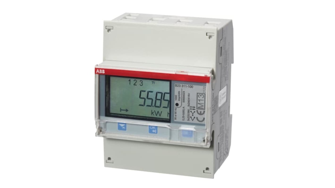 ABB B23 Energiemessgerät LCD, 7-stellig / 3-phasig, Impulsausgang