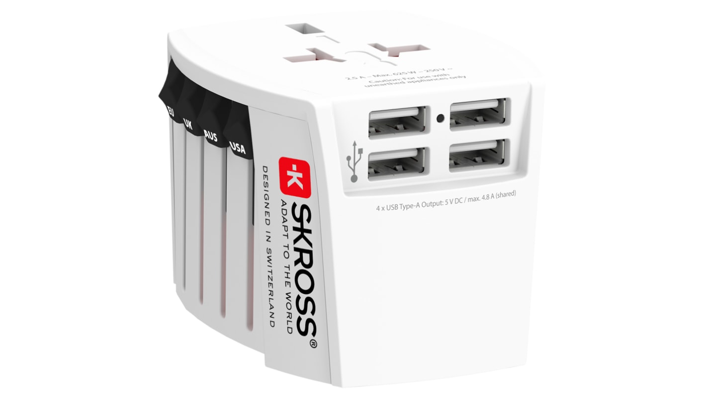 SKROSS Reiseadapter Universeller Reiseadapter, Australien, China, Europa, Japan, GB, USA - Australien, China, Italien,