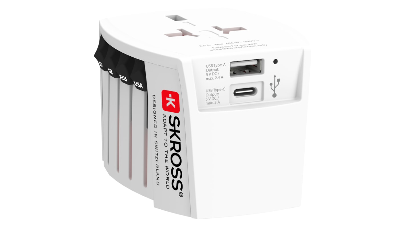 SKROSS Reiseadapter Universeller Reiseadapter, Australien, China, Europa, Japan, GB, USA - Australien, China, Italien,