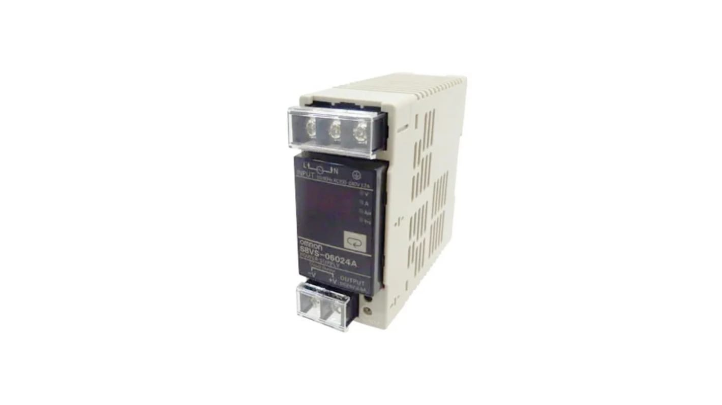 Omron DINレール取付け用スイッチング電源, S8VS-06024A-400, 出力：2.5A, 定格：60W 入力電圧：ac 出力電圧：dc 24V dc/