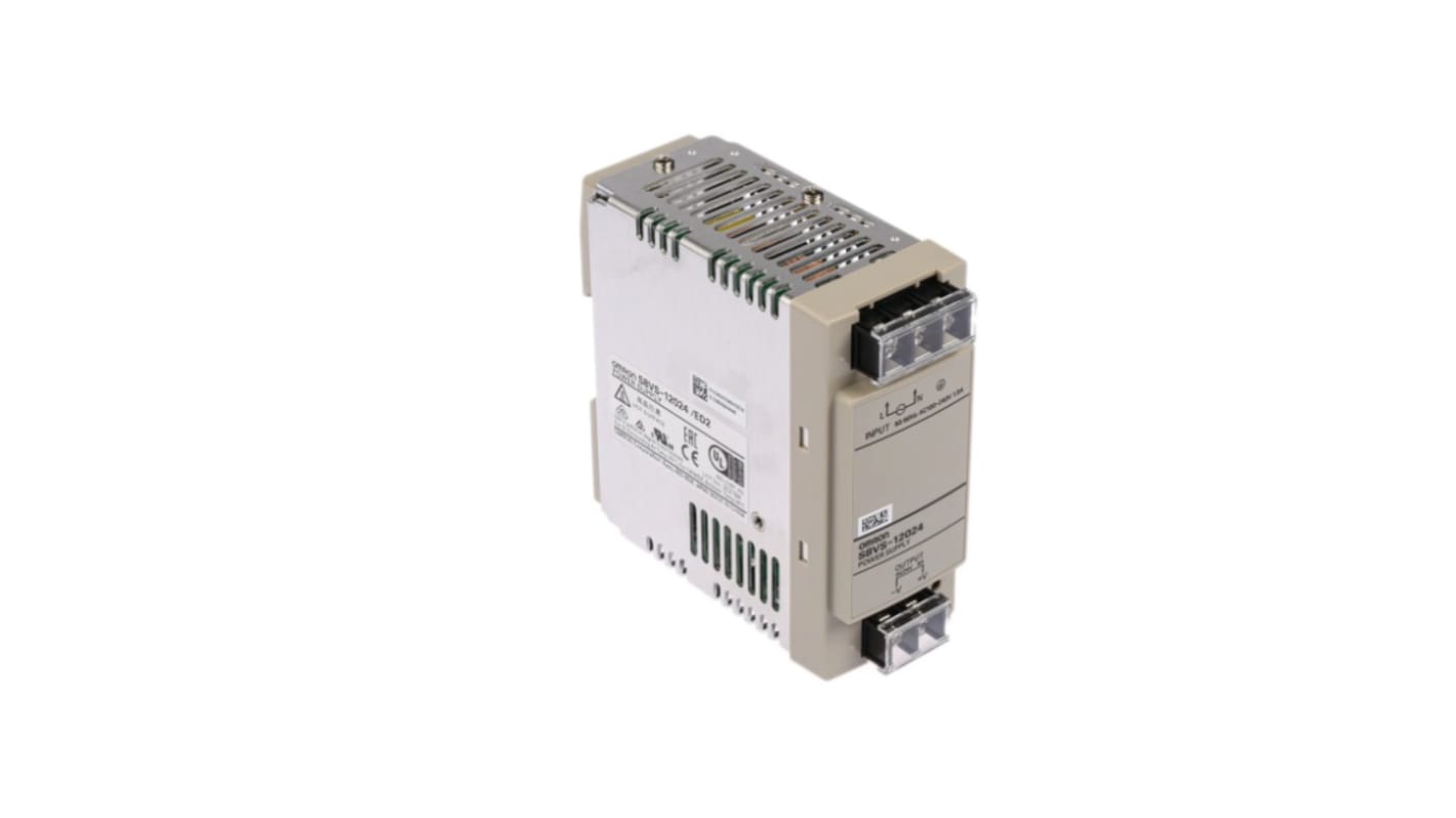 Omron DINレール取付け用スイッチング電源, S8VS-12024-400, 出力：5A, 定格：120W 入力電圧：ac 出力電圧：dc 24V dc/