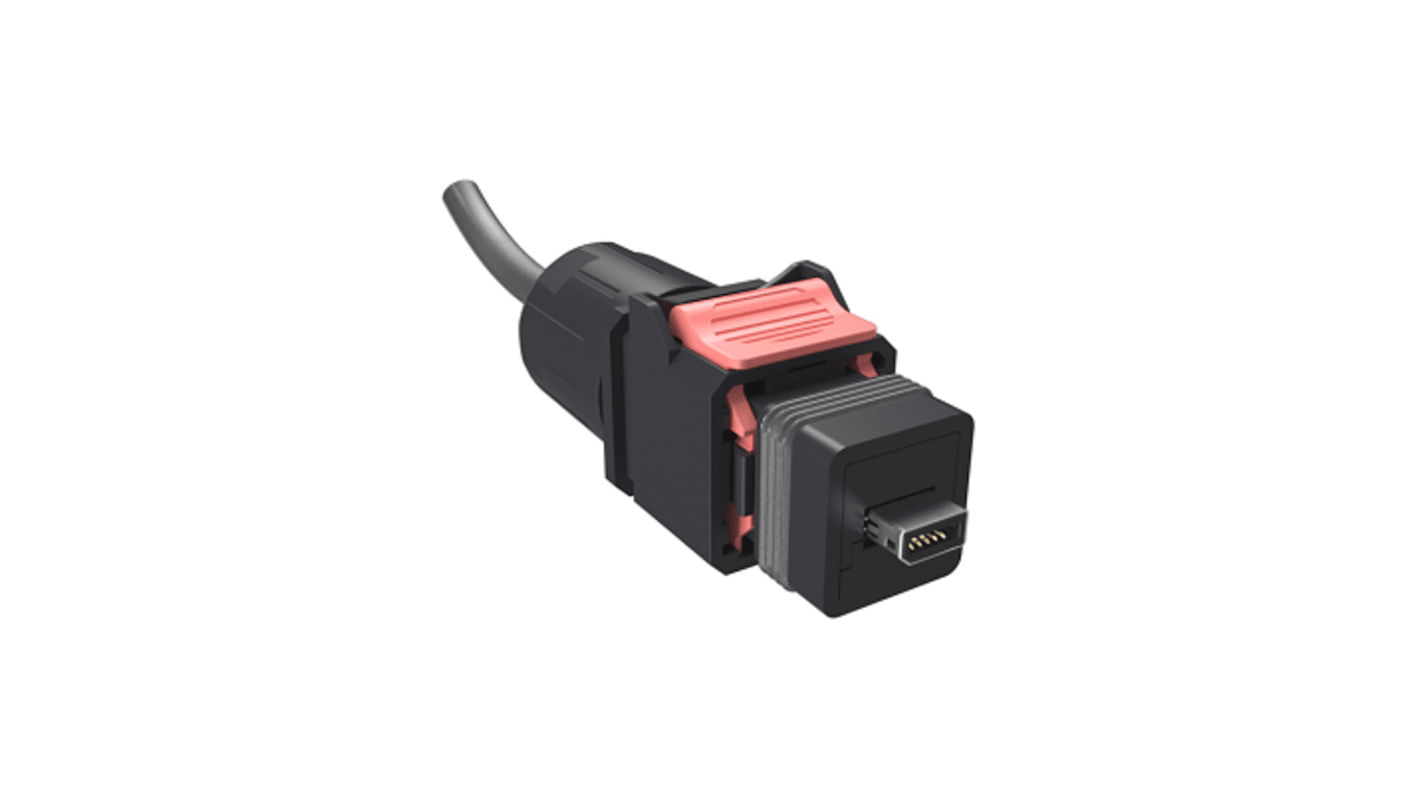 Câble Ethernet catégorie 6a Blindé Amphenol ICC, Noir, 1m Avec connecteur