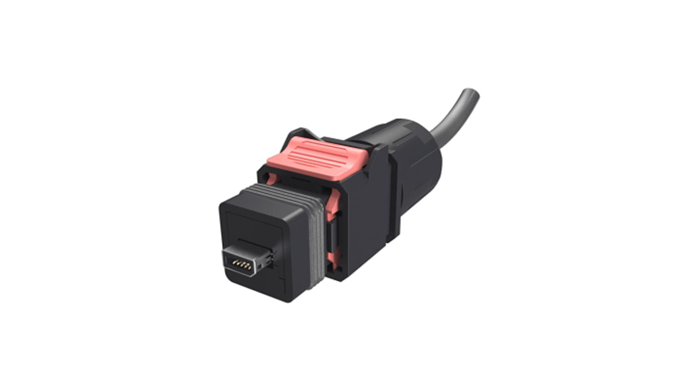 Câble Ethernet catégorie 6a Blindé Amphenol ICC, Noir, 1m Avec connecteur