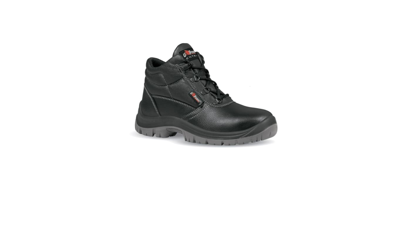 UPower Black Steel Toe Capped Unisex Safety Boot, UK 4, EU 37