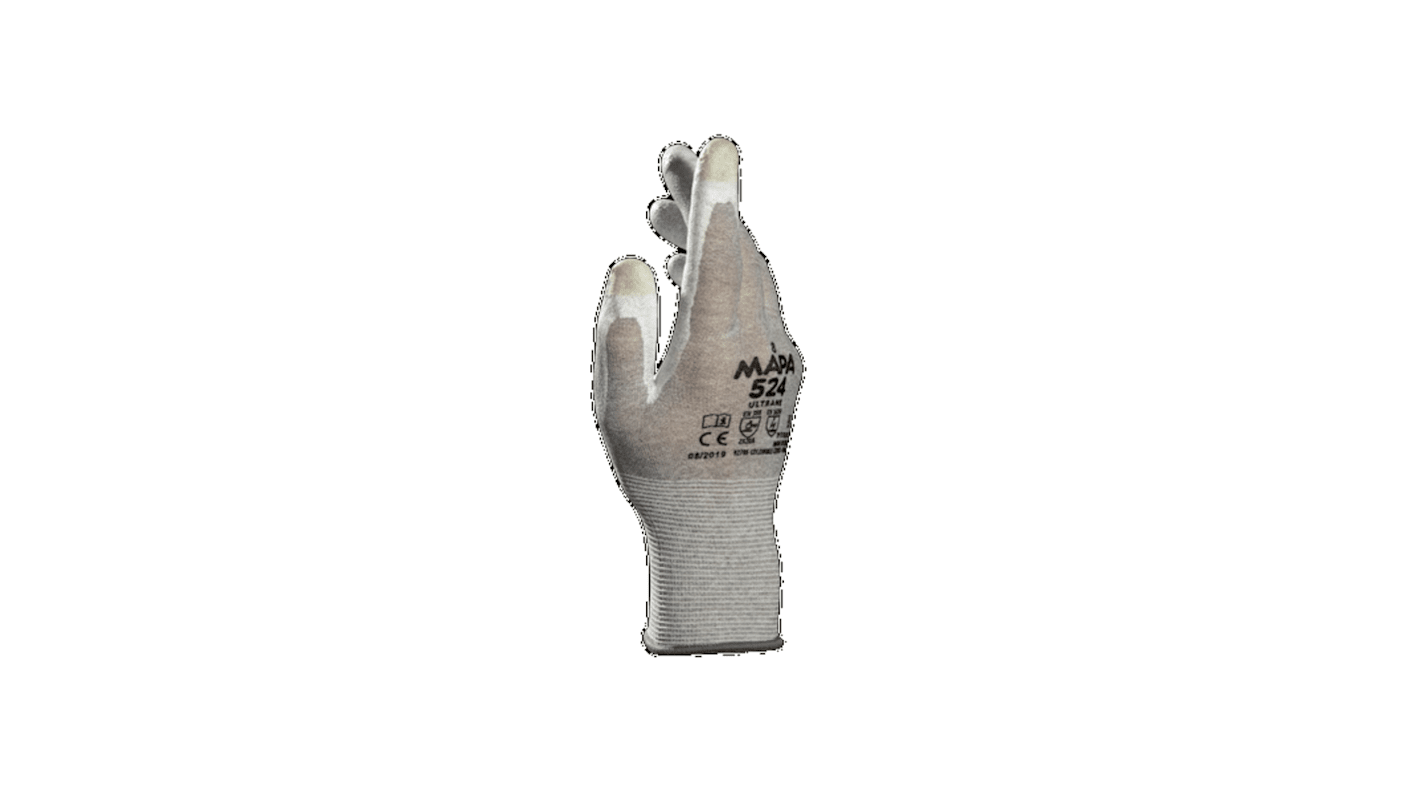 Guantes de Fibra de carbono Gris Mapa, talla 11, XXL, con recubrimiento de Poliuretano, Seguridad ESD