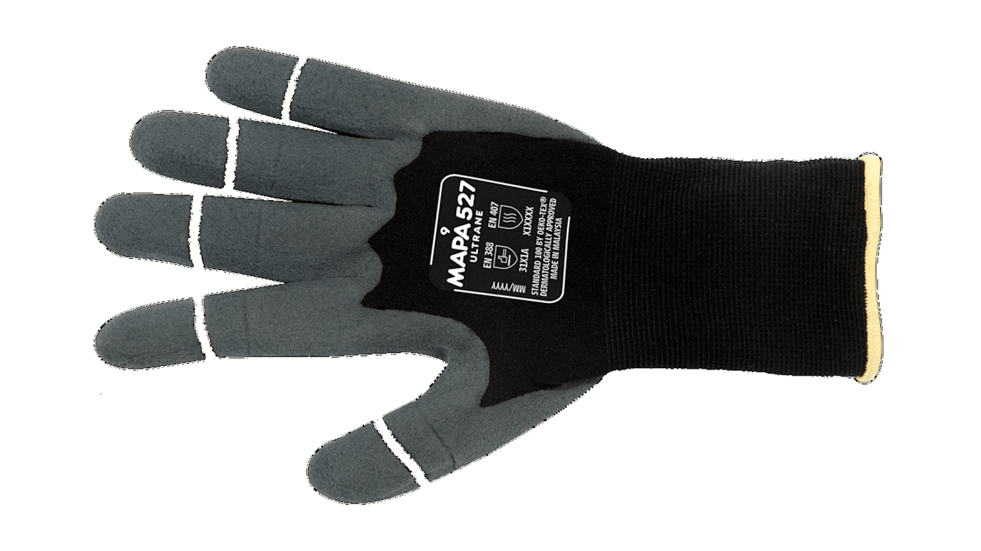 Guantes de Nitrilo Negro Mapa, talla 6, con recubrimiento de Espuma de nitrilo, Transpirable