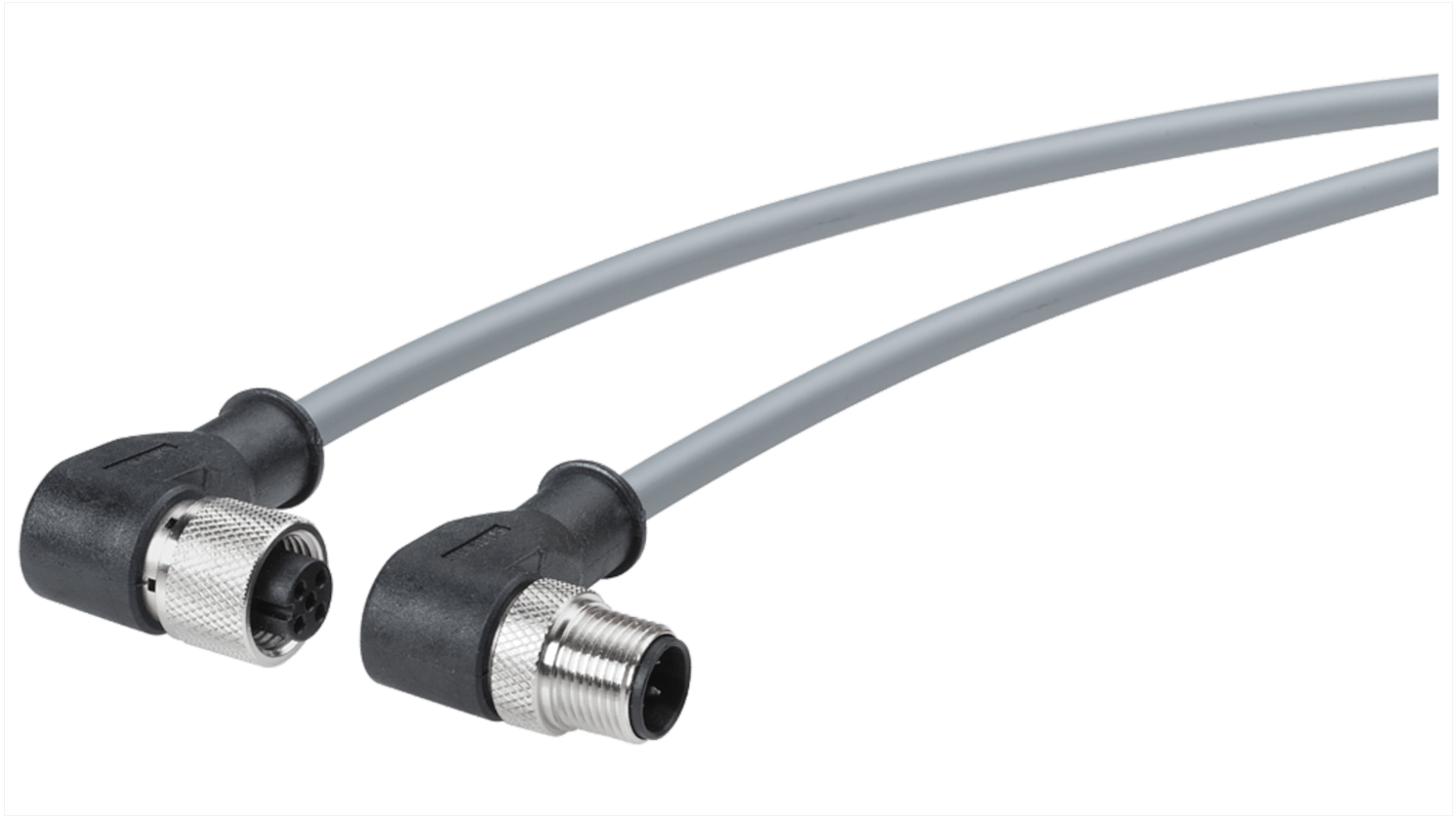 Siemens Right Angle Male M12 to Right Angle Female M12 Sensor Actuator Cable, 1m
