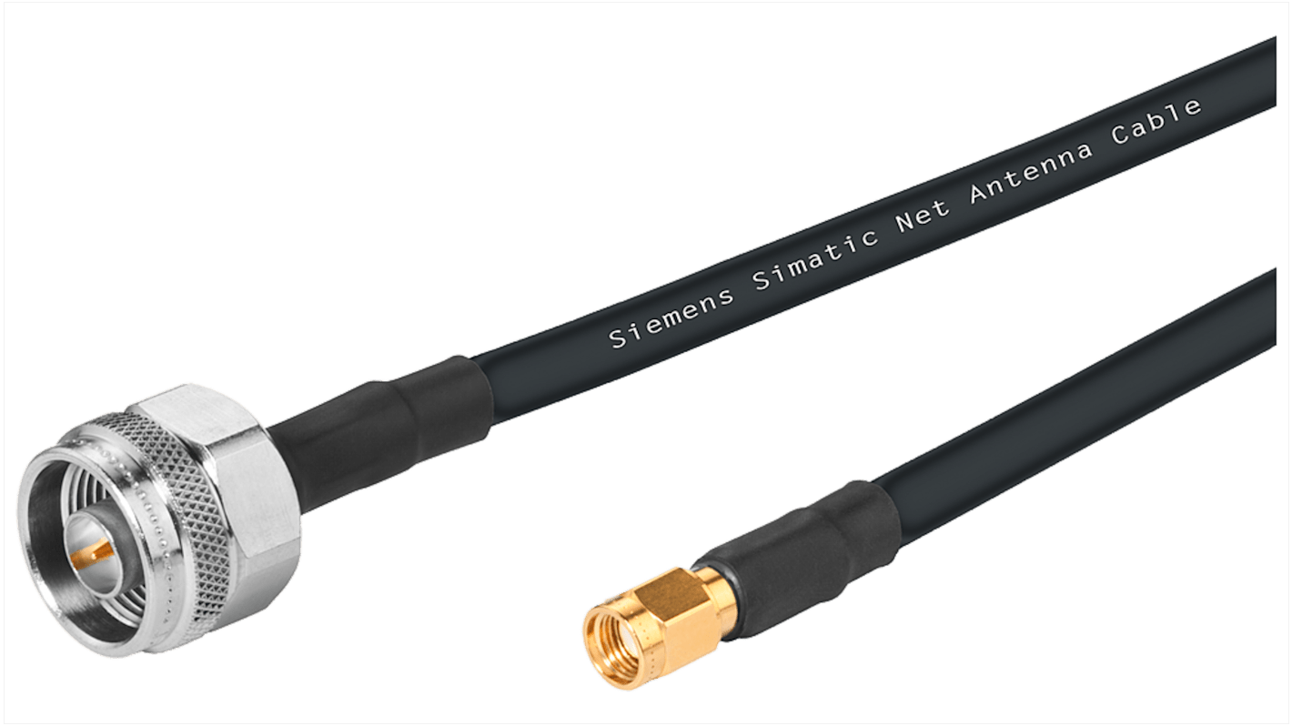 Siemens IWLAN Koaxialkabel konfektioniert, 50 Ω, Typ N / RP-SMA, Aussen ø 5.5mm, Schwarz