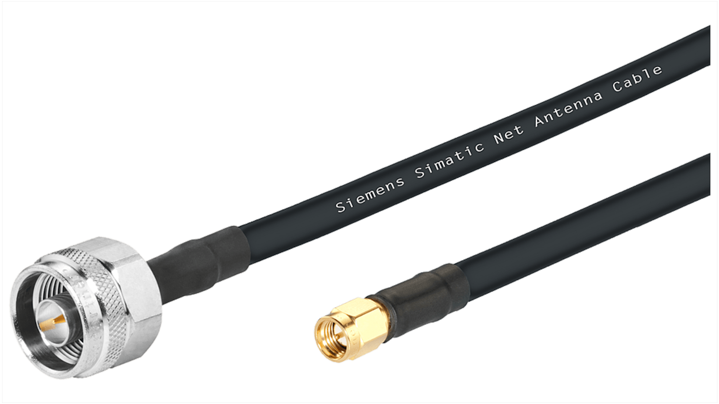 Cable coaxial IWLAN Siemens, 50 Ω, con. A: Tipo N, Macho, con. B: SMA Negro