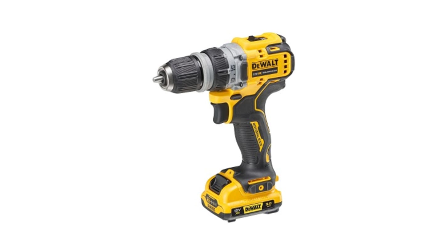 Taladro-atornillador DeWALT a batería Li-Ion de 12V 3Ah con 1 batería, Enchufe UK