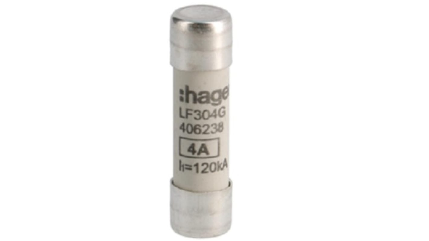 Hager 4A Cartridge Fuse, 10 x 38mm