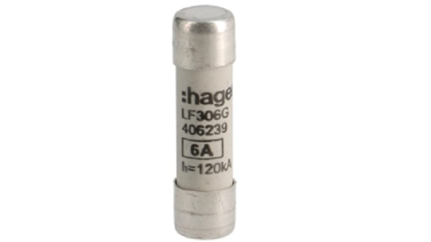 Hager 6A Cartridge Fuse, 10 x 38mm