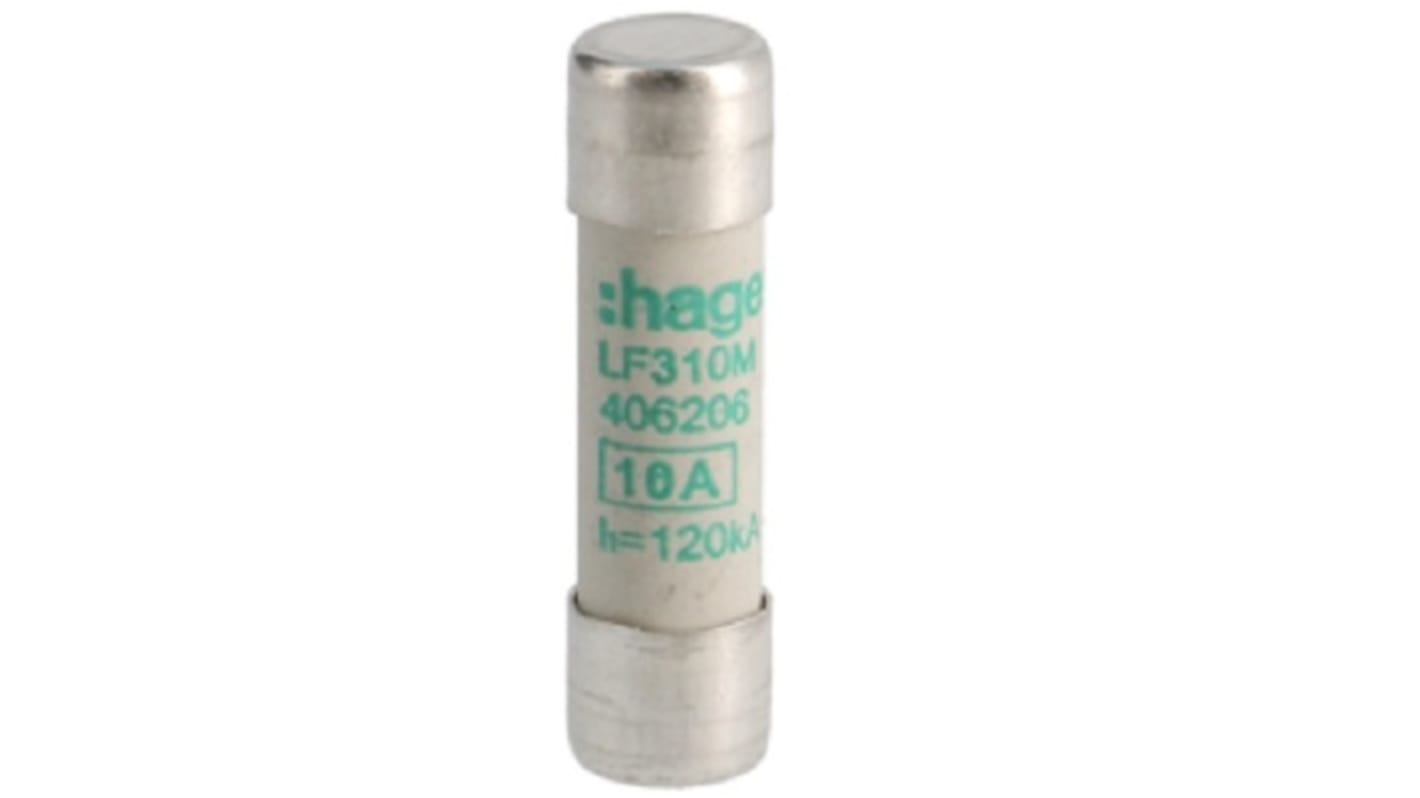 Hager 10A Cartridge Fuse, 10 x 38mm