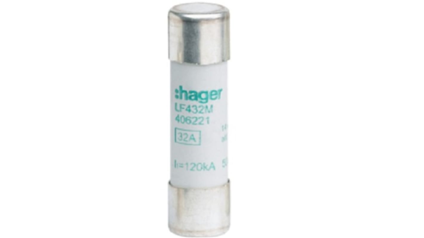 Fusible de cartucho Hager, 500V, 32A, 14 x 51mm