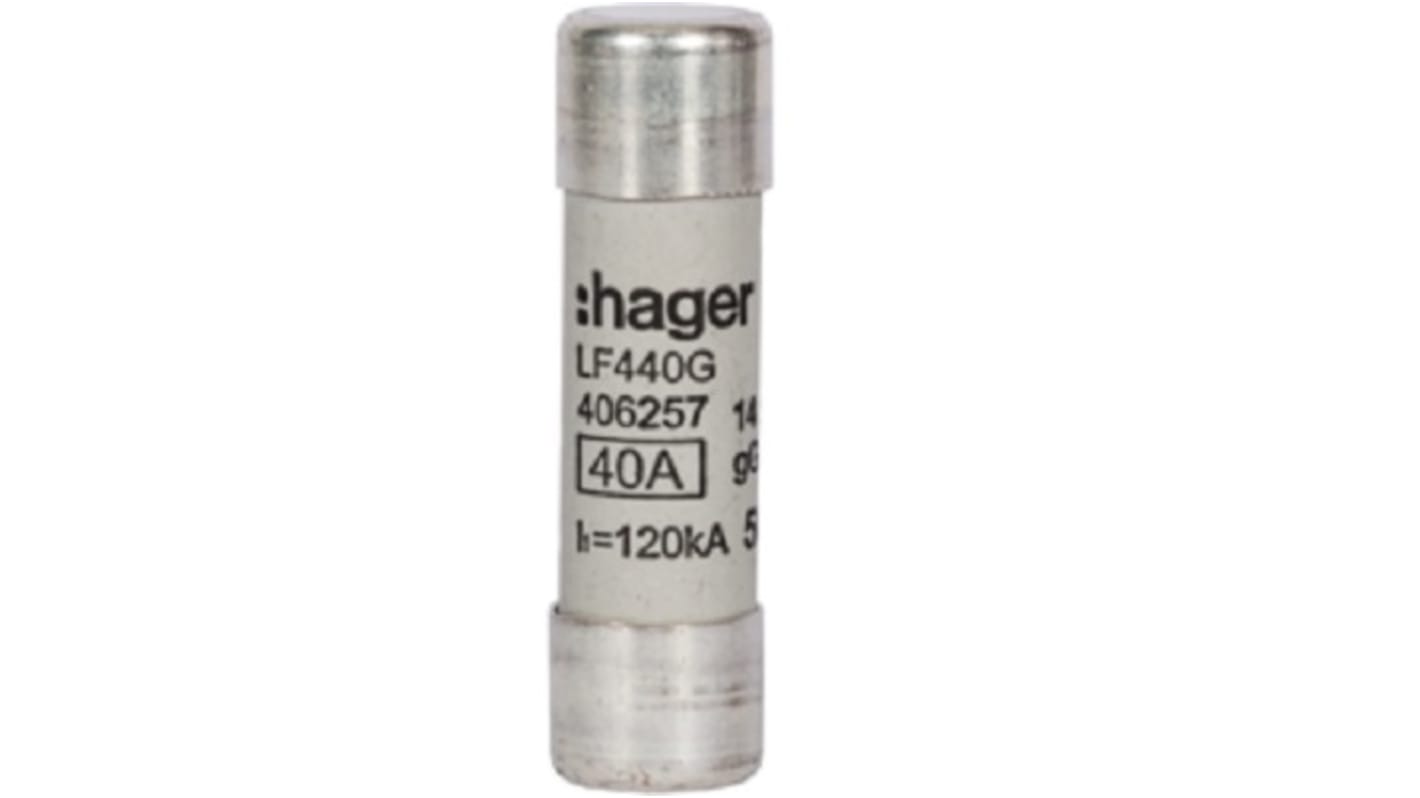 Hager 40A Cartridge Fuse, 14 x 51mm