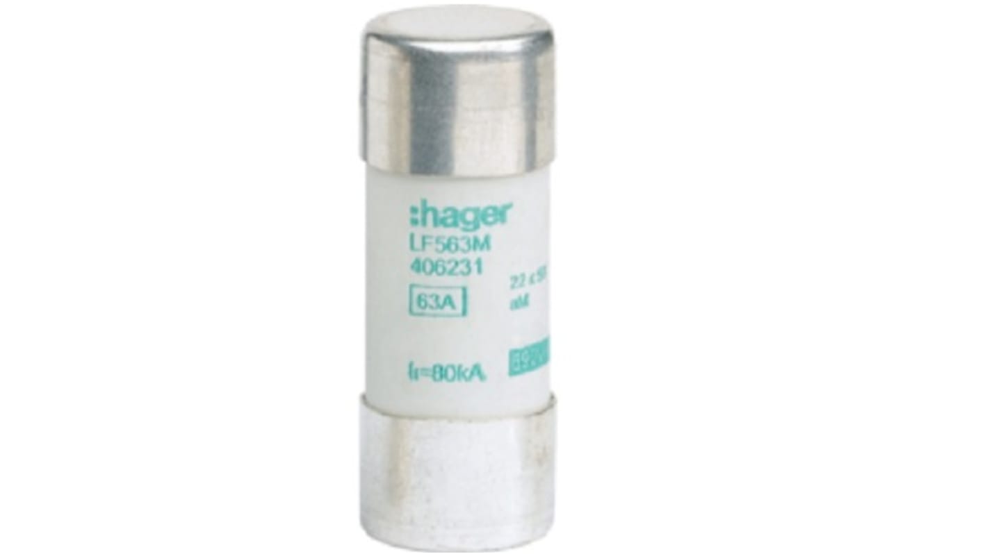 Hager 63A Cartridge Fuse, 22.2 x 58mm