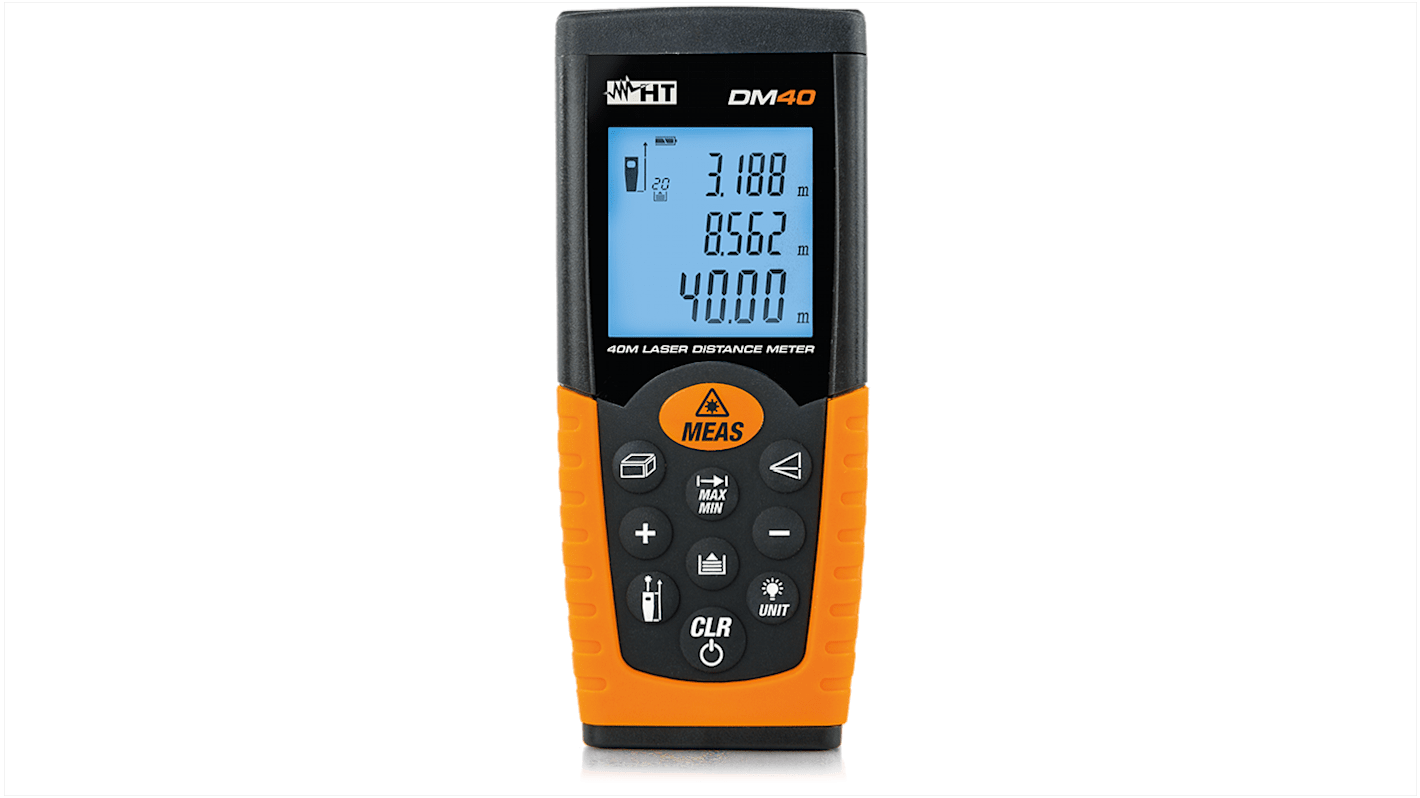 Misuratore di distanza HT Italia, 0,05 → 40m, precisione ± 1,5 mm, Classe 2