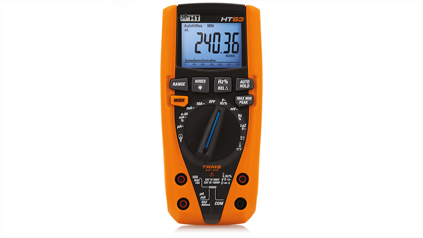 Multimetro Portatile HT Italia HT63, 1000V ca, 10A ca, True RMS