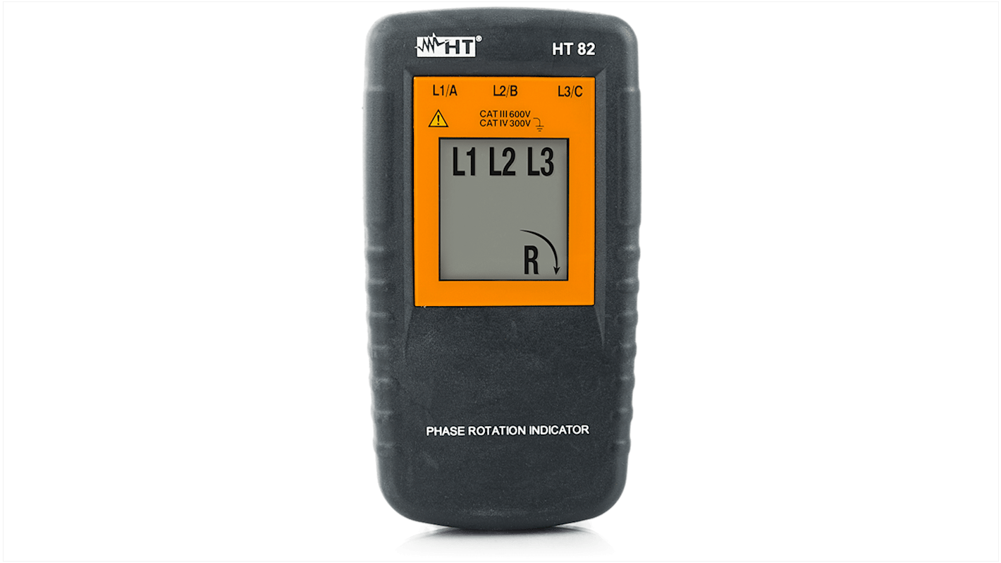 Tester di rotazione di fase HT Italia, LCD, CAT III 600V