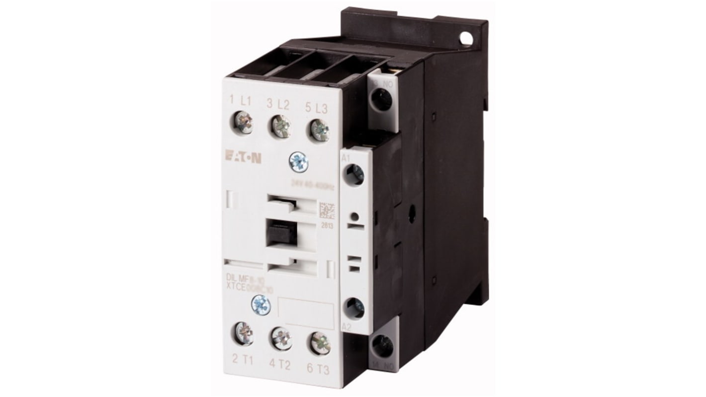 Eaton DILM Contactor, 24 V Coil, 3-Pole, 6.5 kW, 1N/O