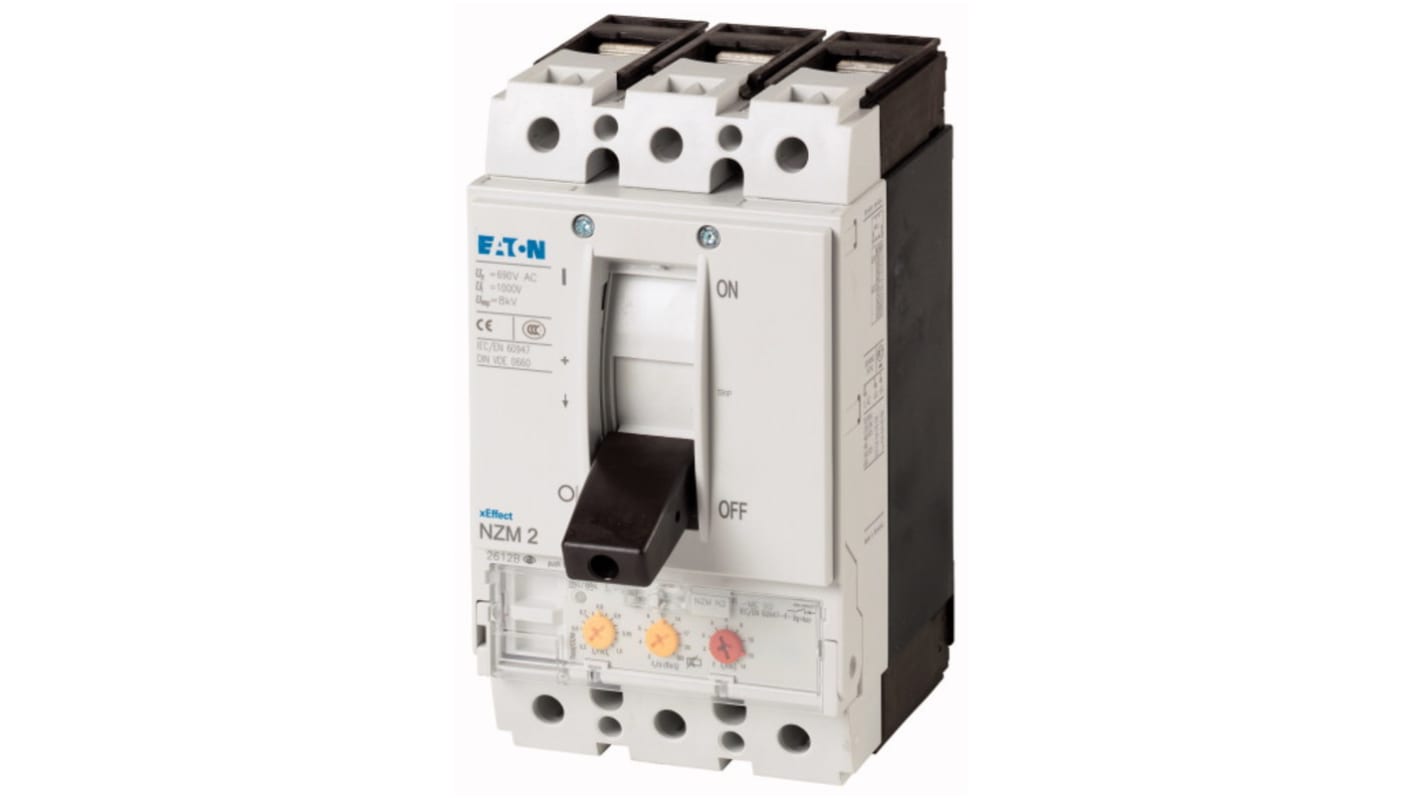 Eaton Circuit Breaker - NZM..-ME..NA 3 Pole 480V Voltage Rating, 90A Current Rating