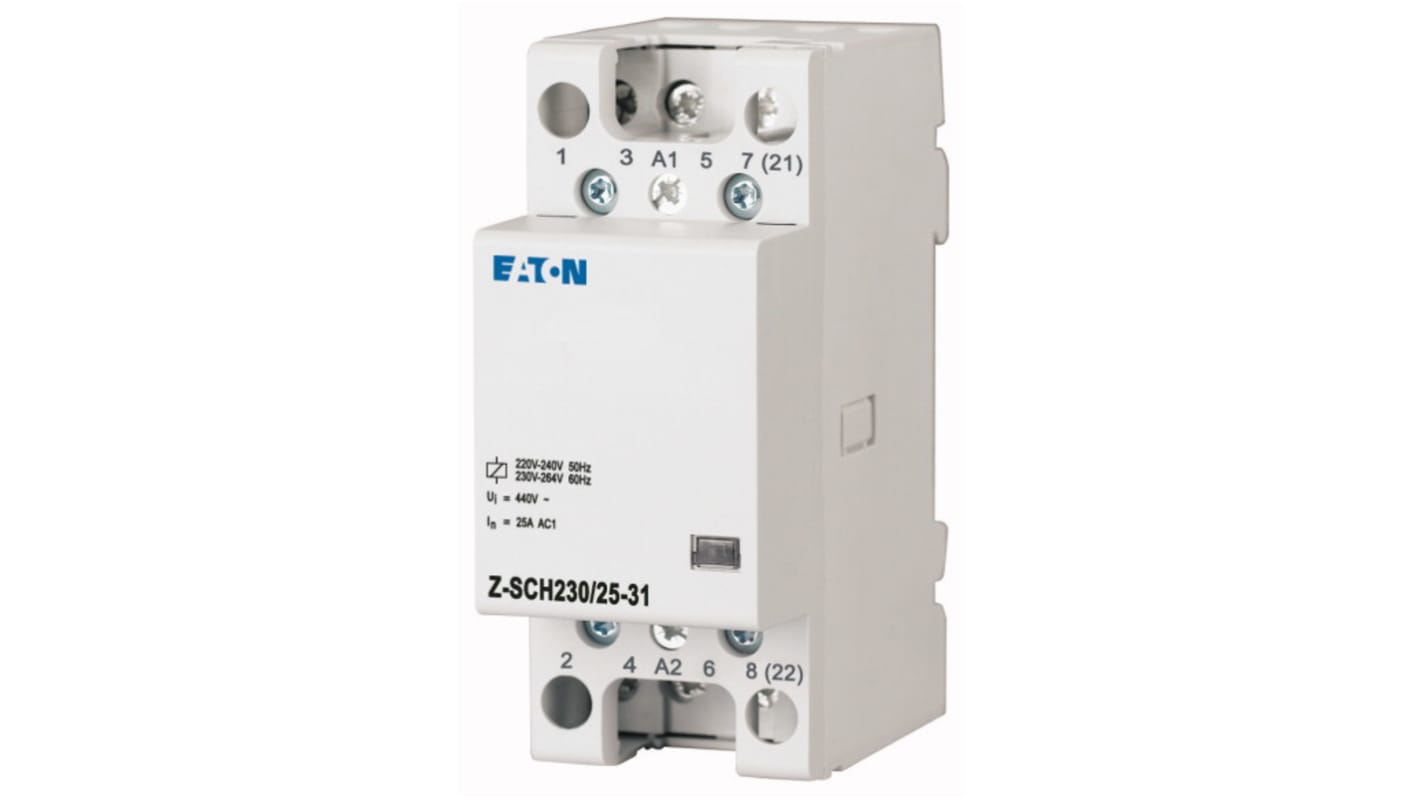 Contattore di installazione Reversibile Eaton, serie DILM, 3 NA + 1 NC, bobina 230 V c.a.